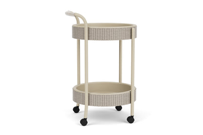 Lloyd Flanders Lloyd Loom Bar Cart with set-in serving trays – 2x2 Weave in Linen, view 5