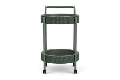 Lloyd Flanders Lloyd Loom Bar Cart with set-in serving trays – 2x2 Weave in Spruce