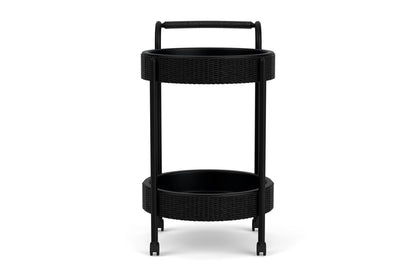 Lloyd Flanders Lloyd Loom Bar Cart with set-in serving trays – 2x2 Weave in Ebony