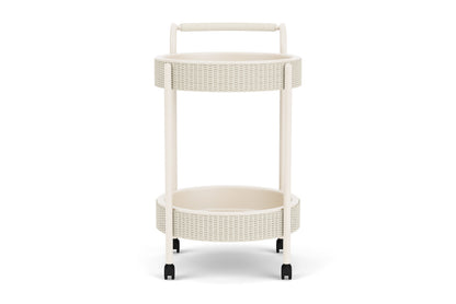 Lloyd Flanders Lloyd Loom Bar Cart with set-in serving trays – 2x2 Weave in Ivory