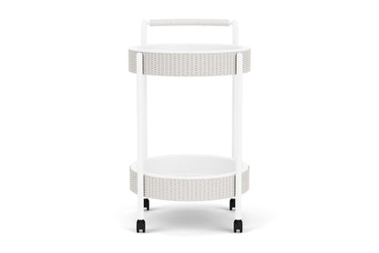 Lloyd Flanders Lloyd Loom Bar Cart with set-in serving trays – 2x2 Weave in White
