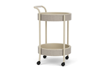 Lloyd Flanders Lloyd Loom Bar Cart with set-in serving trays – 2x2 Weave in Linen, view 4
