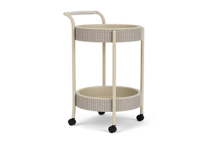 Lloyd Flanders Lloyd Loom Bar Cart with set-in serving trays – 2x2 Weave in Linen, view 3