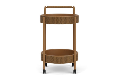 Lloyd Flanders Lloyd Loom Bar Cart with set-in serving trays – 2x2 Weave in Hickory