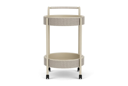 Lloyd Flanders Lloyd Loom Bar Cart with set-in serving trays – 2x2 Weave in Linen