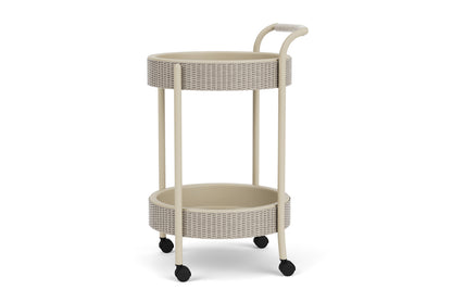 Lloyd Flanders Lloyd Loom Bar Cart with set-in serving trays – 2x2 Weave in Linen, view 9
