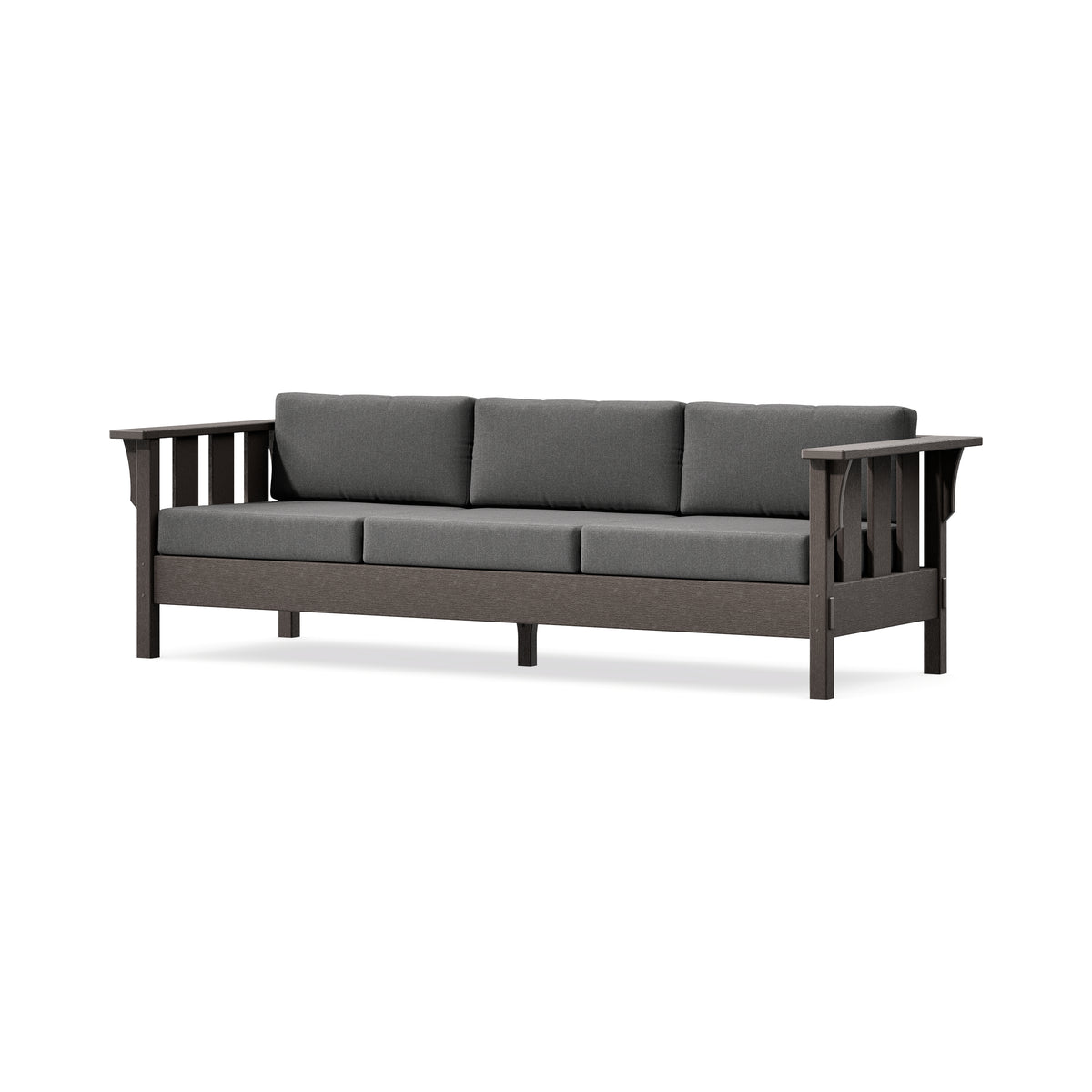 POLYWOOD Acadia Deep Seating Sofa in Vintage Coffee / Ash Charcoal