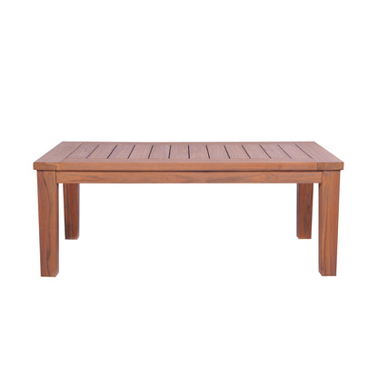 Lloyd Flanders Teak 45" Rectangular Tapered Leg Cocktail Table, lifestyle photo 2
