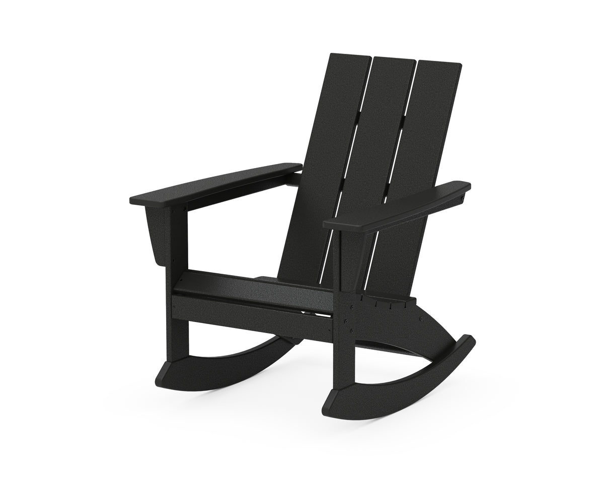 POLYWOOD Modern Adirondack Rocking Chair in Black