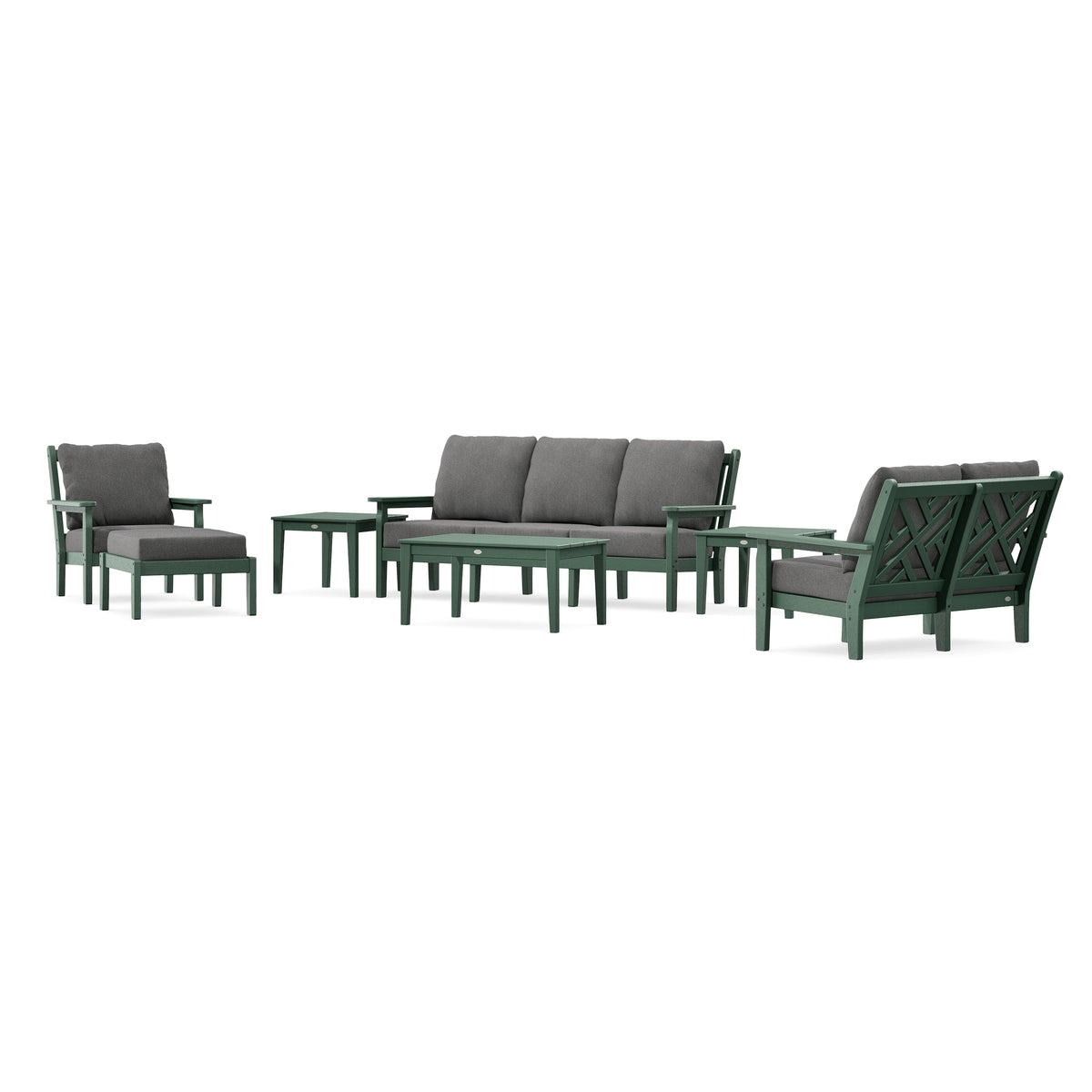 POLYWOOD Chippendale 7-Piece Deep Seating Set in Green