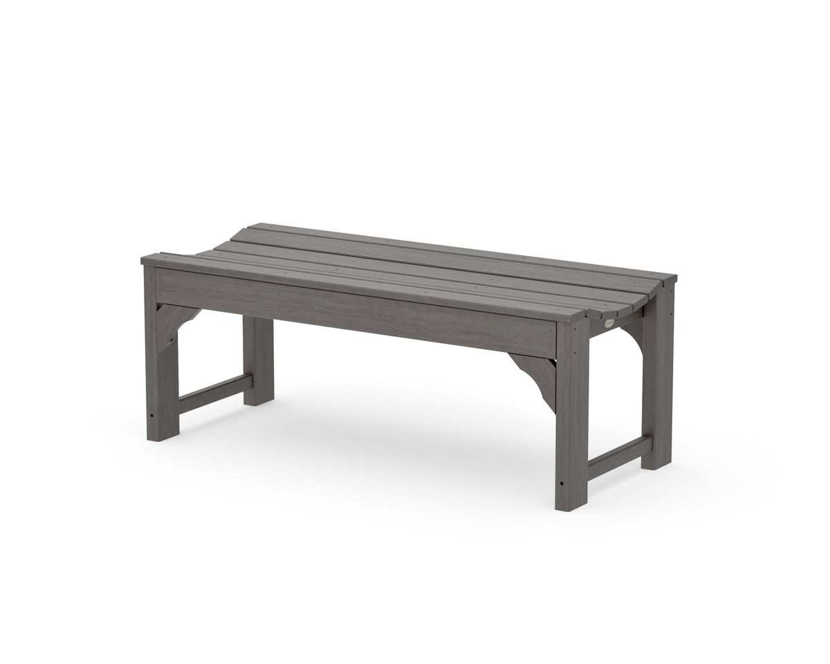POLYWOOD Traditional Garden 48" Backless Bench in Driftwood