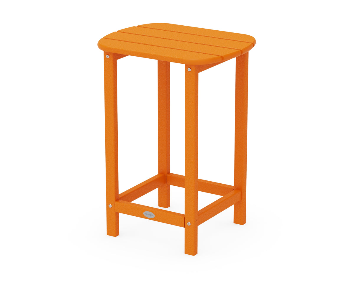 POLYWOOD South Beach 26" Counter Side Table in Tangerine