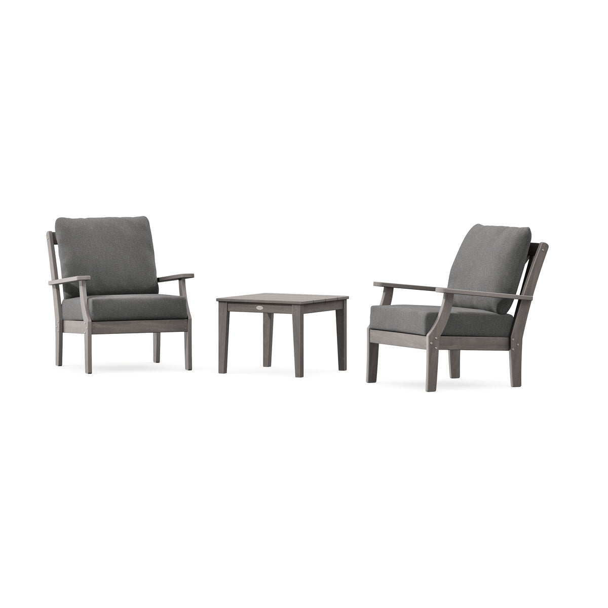 POLYWOOD Braxton 3-Piece Deep Seating Set in Driftwood