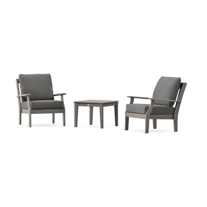 POLYWOOD Braxton 3-Piece Deep Seating Set in Driftwood