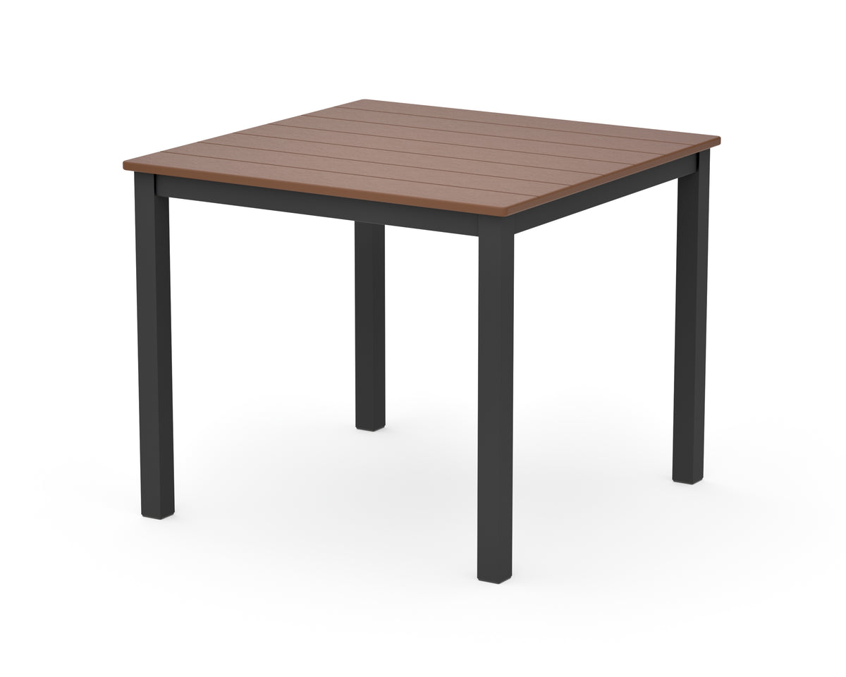 POLYWOOD Main Street 36" x 36" Dining Table in Black / Teak