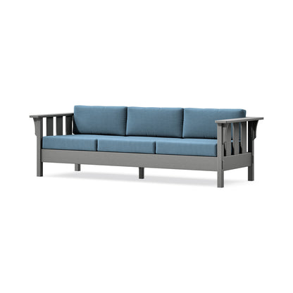 POLYWOOD Acadia Deep Seating Sofa in Slate Grey / Sky Blue