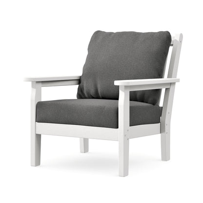 POLYWOOD Chippendale Deep Seating Chair in White / Ash Charcoal