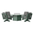POLYWOOD Braxton 5-Piece Deep Seating Swivel Conversation Set with Fire Pit Table in Green