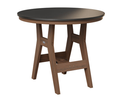 Berlin Gardens Harbor 38" Round Table in Brazilian Walnut, Hammered Black top