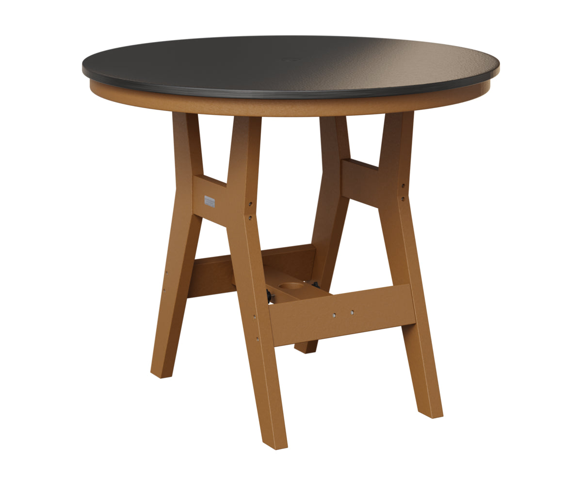 Berlin Gardens Harbor 38" Round Table in Cedar, Hammered Black top