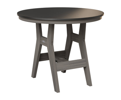 Berlin Gardens Harbor 38" Round Table in Coastal Gray, Hammered Black top
