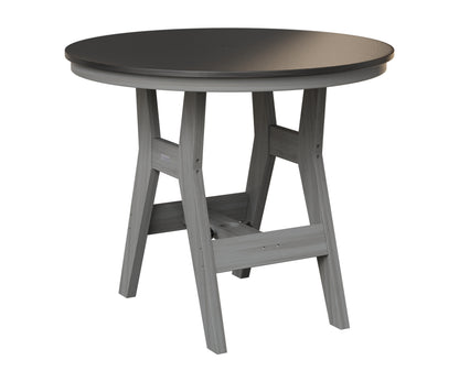 Berlin Gardens Harbor 38" Round Table in Driftwood Gray, Hammered Black top