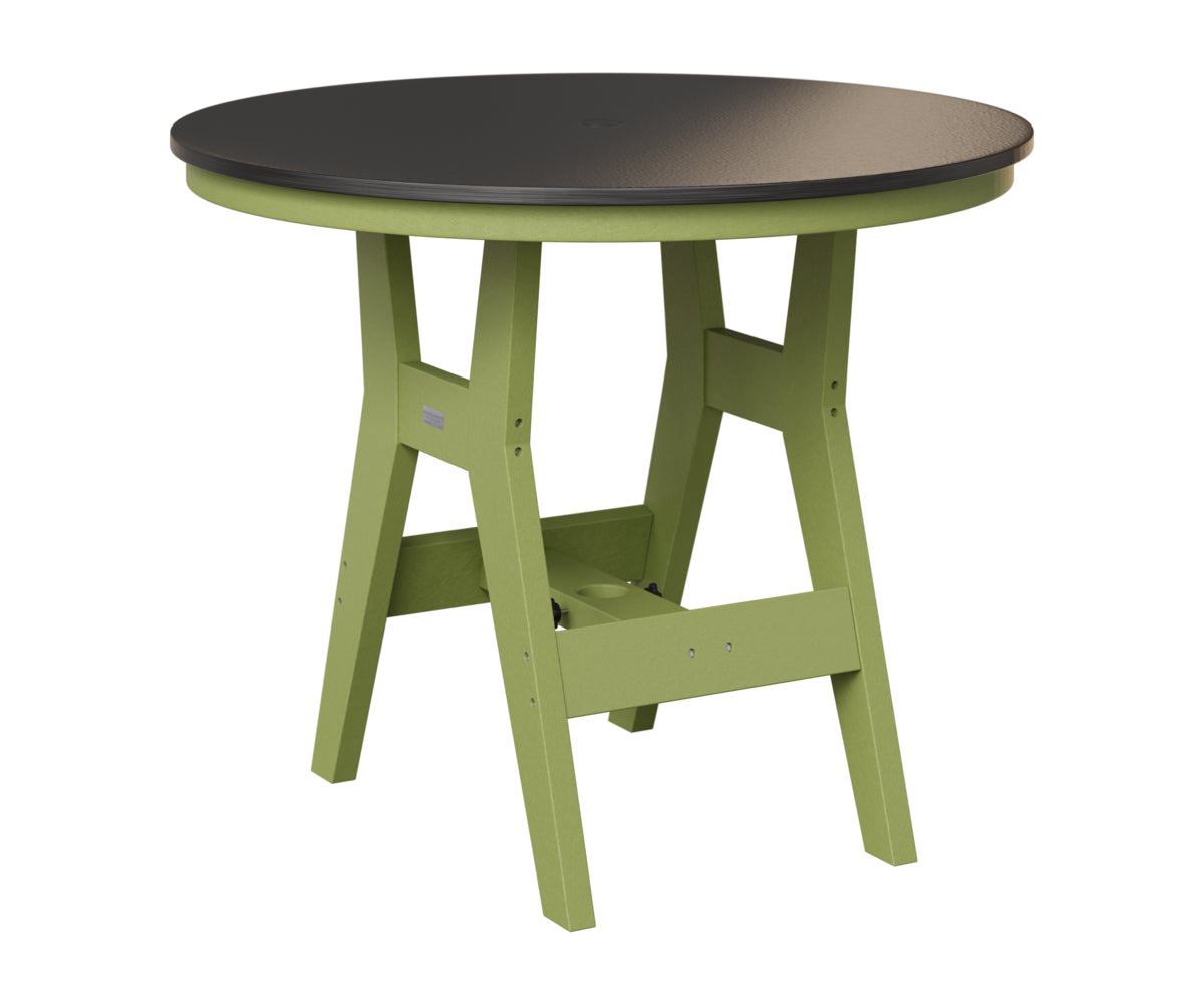 Berlin Gardens Harbor 38" Round Table in Kiwi Green, Hammered Black top