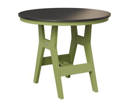 Berlin Gardens Harbor 38" Round Table in Kiwi Green, Hammered Black top