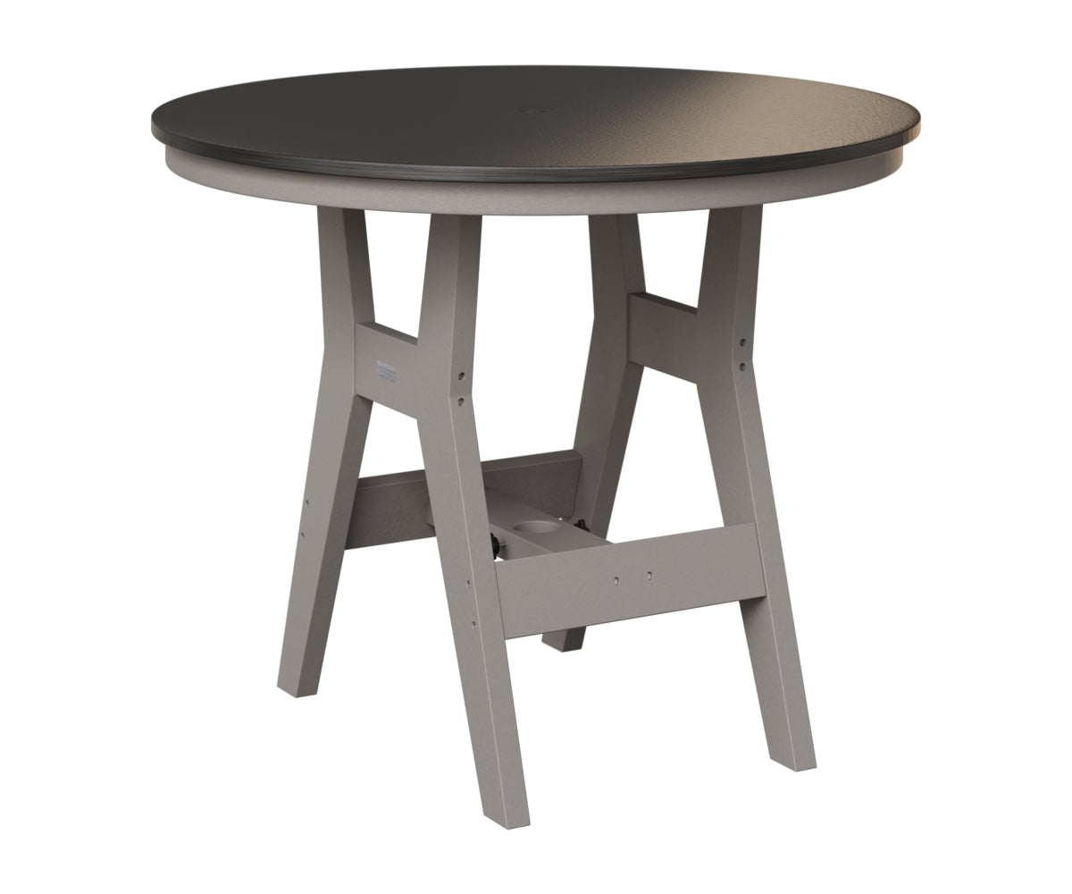 Berlin Gardens Harbor 38" Round Table in Light Gray, Hammered Black top