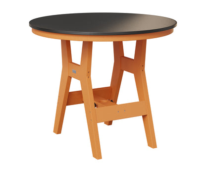 Berlin Gardens Harbor 38" Round Table in Mango Orange, Hammered Black top