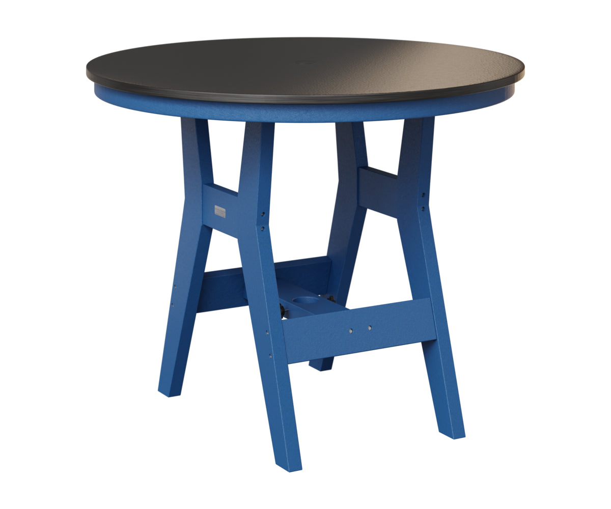 Berlin Gardens Harbor 38" Round Table in Pacific Blue, Hammered Black top
