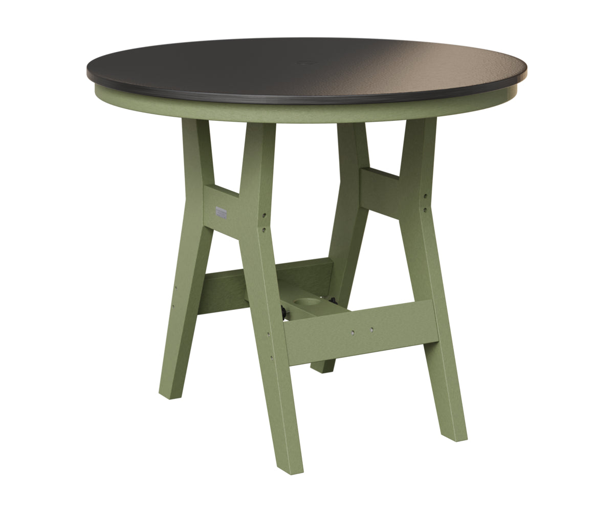 Berlin Gardens Harbor 38" Round Table in Sage, Hammered Black top