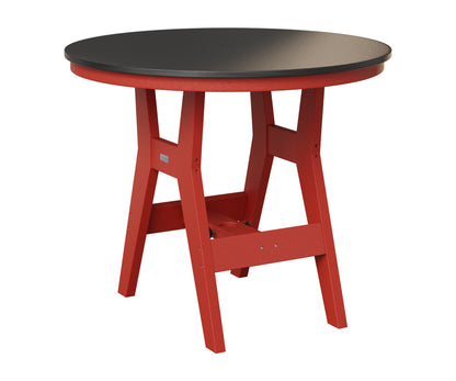 Berlin Gardens Harbor 38" Round Table in Scarlet Red, Hammered Black top