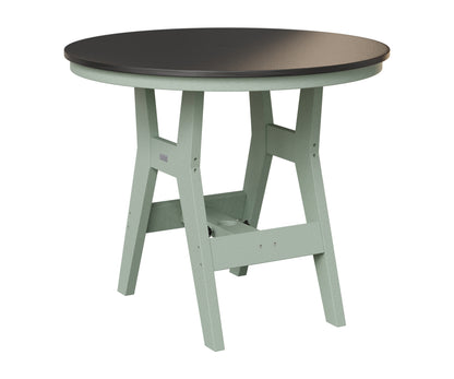 Berlin Gardens Harbor 38" Round Table in Sea Foam, Hammered Black top