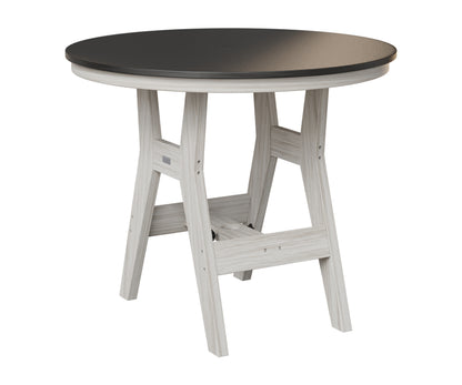Berlin Gardens Harbor 38" Round Table in Seashell, Hammered Black top