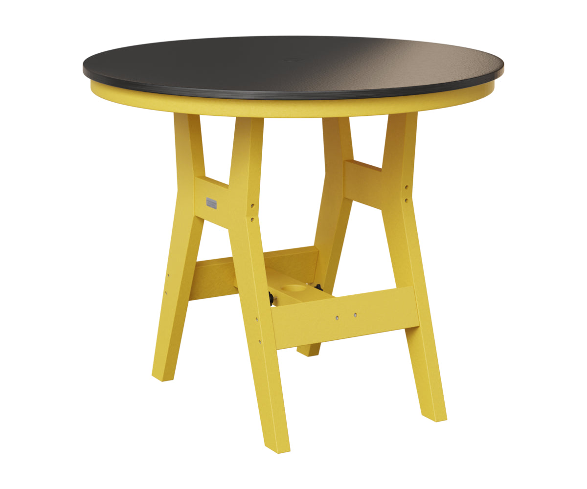 Berlin Gardens Harbor 38" Round Table in Sunburst Yellow, Hammered Black top