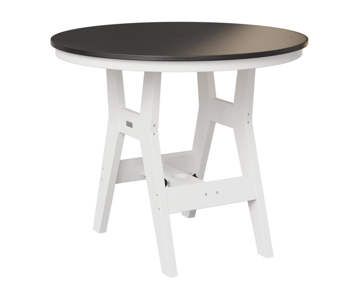 Berlin Gardens Harbor 38" Round Table in White, Hammered Black top