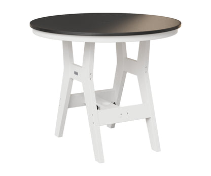 Berlin Gardens Harbor 38" Round Table in White, Hammered Black top