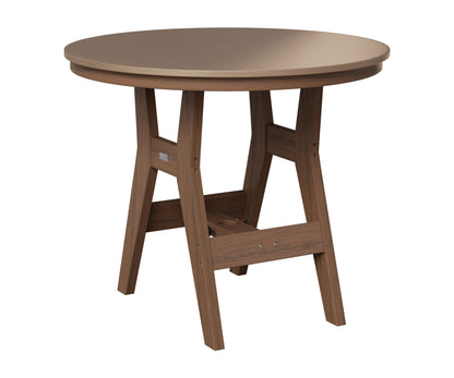 Berlin Gardens Harbor 38" Round Table in Brazilian Walnut, Hammered Bronze top
