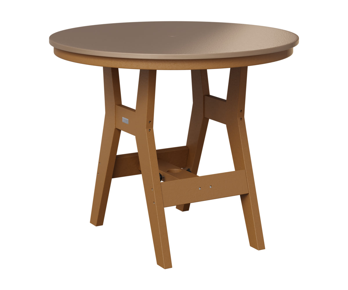 Berlin Gardens Harbor 38" Round Table in Cedar, Hammered Bronze top