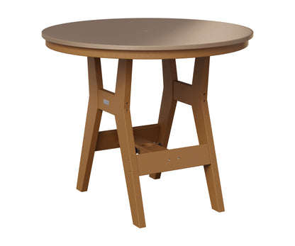 Berlin Gardens Harbor 38" Round Table in Cedar, Hammered Bronze top