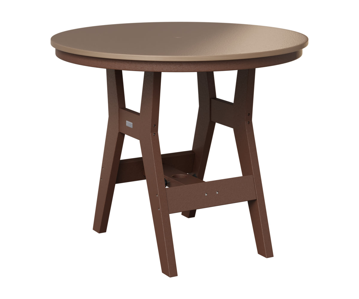Berlin Gardens Harbor 38" Round Table in Chocolate Brown, Hammered Bronze top