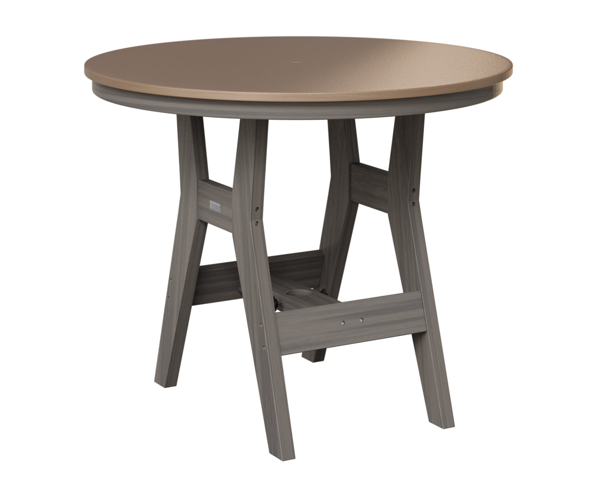Berlin Gardens Harbor 38" Round Table in Coastal Gray, Hammered Bronze top