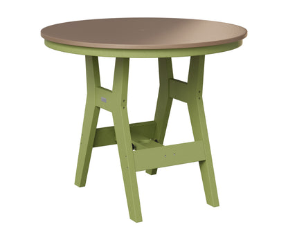Berlin Gardens Harbor 38" Round Table in Kiwi Green, Hammered Bronze top