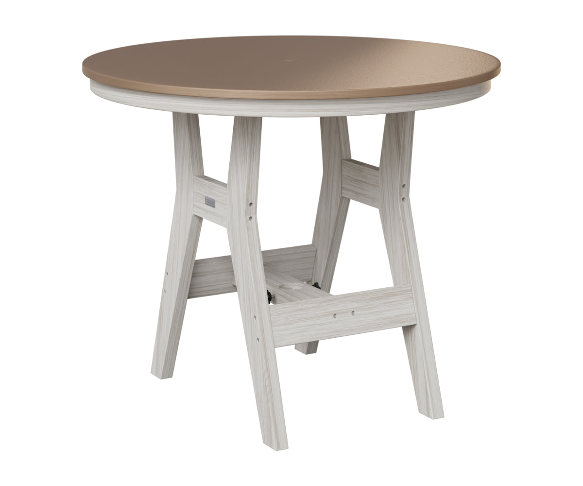 Berlin Gardens Harbor 38" Round Table in Seashell, Hammered Bronze top