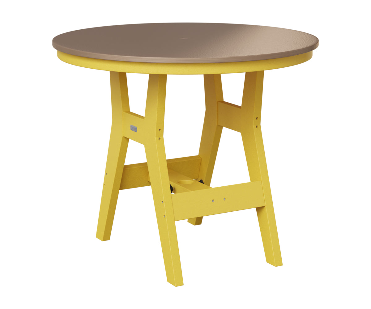 Berlin Gardens Harbor 38" Round Table in Sunburst Yellow, Hammered Bronze top