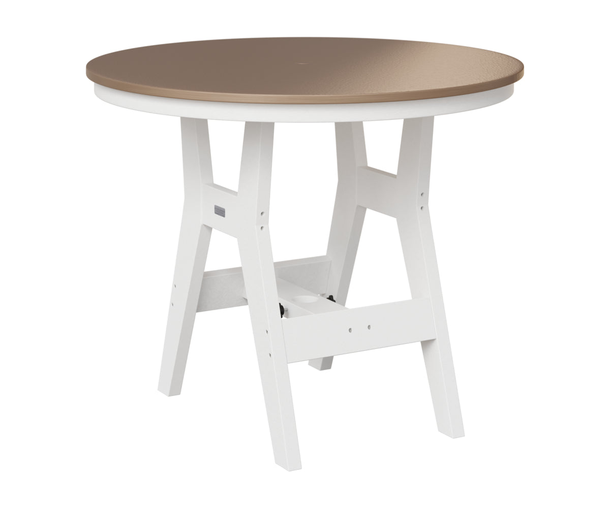 Berlin Gardens Harbor 38" Round Table in White, Hammered Bronze top