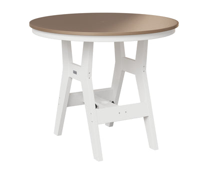 Berlin Gardens Harbor 38" Round Table in White, Hammered Bronze top