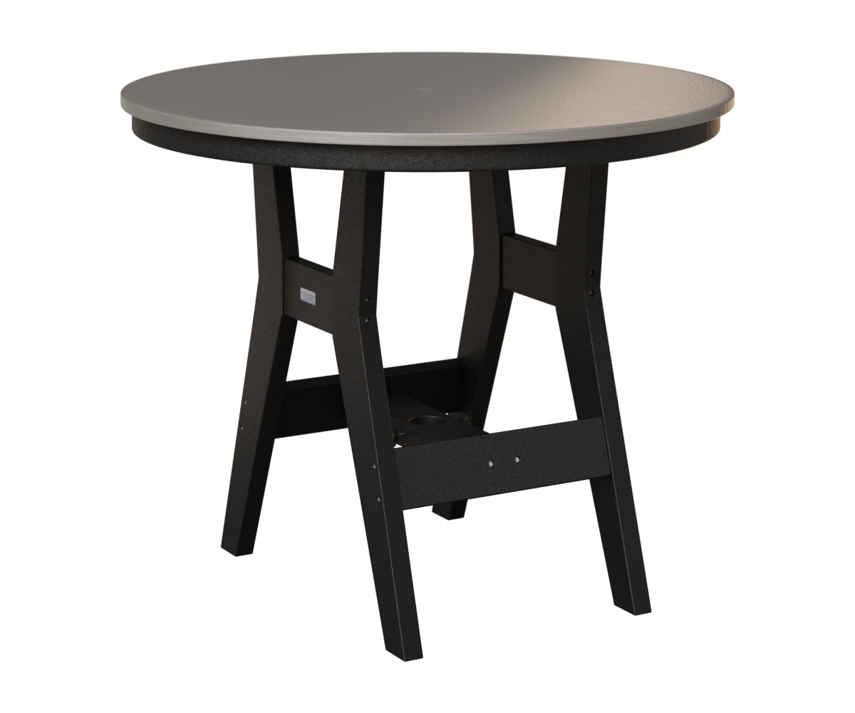 Berlin Gardens Harbor 38" Round Table in Black, Hammered Stainless top