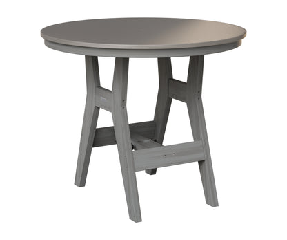 Berlin Gardens Harbor 38" Round Table in Driftwood Gray, Hammered Stainless top
